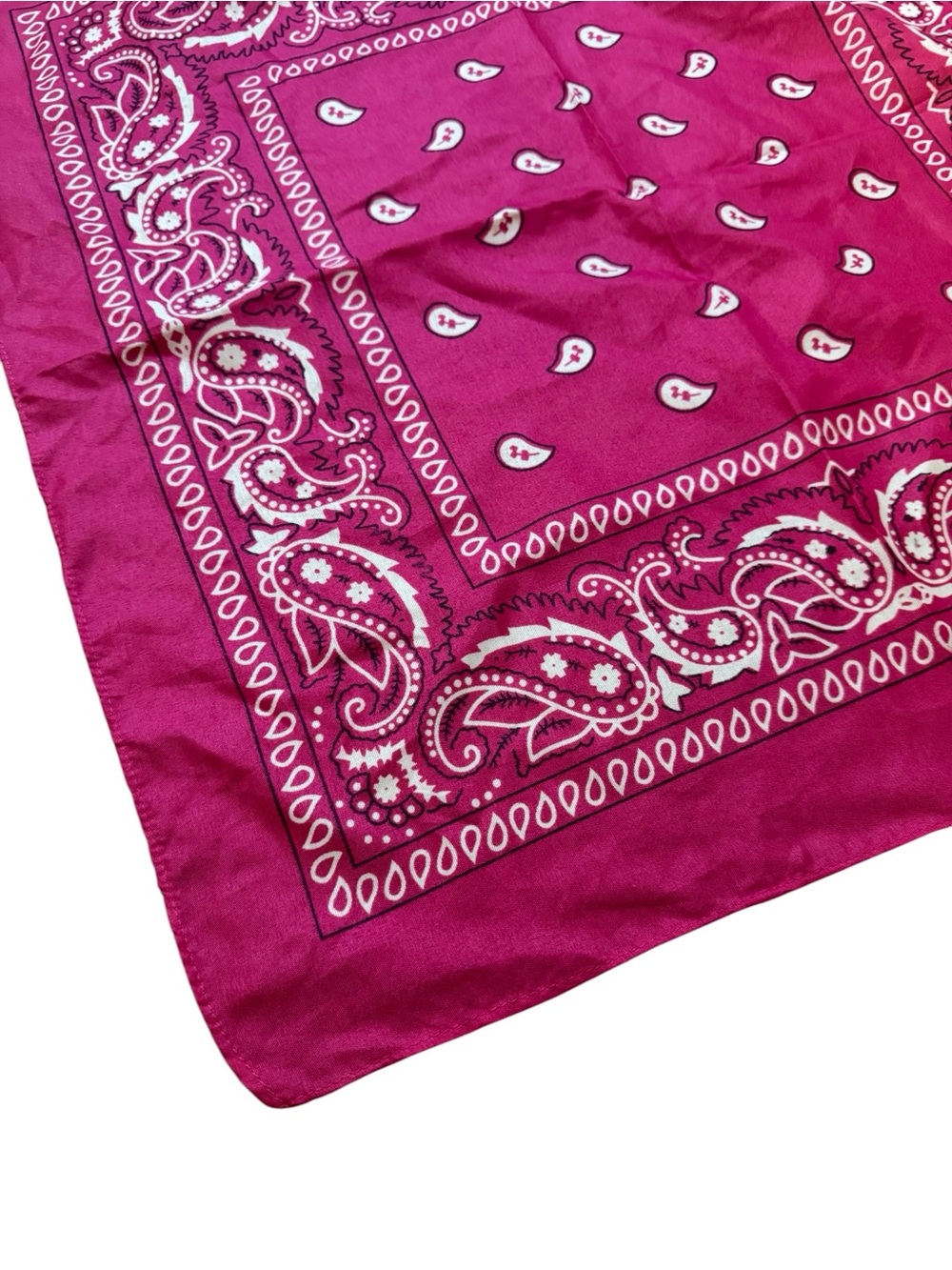 💖Women’s VTG Y2K Pink Paisley Classic Boho Festival Head Wrap Bandanna